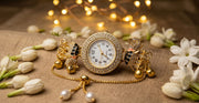 Luxury Crystal Dial Elephant Bracelet Watch for Women – Festive & Bridal Wear